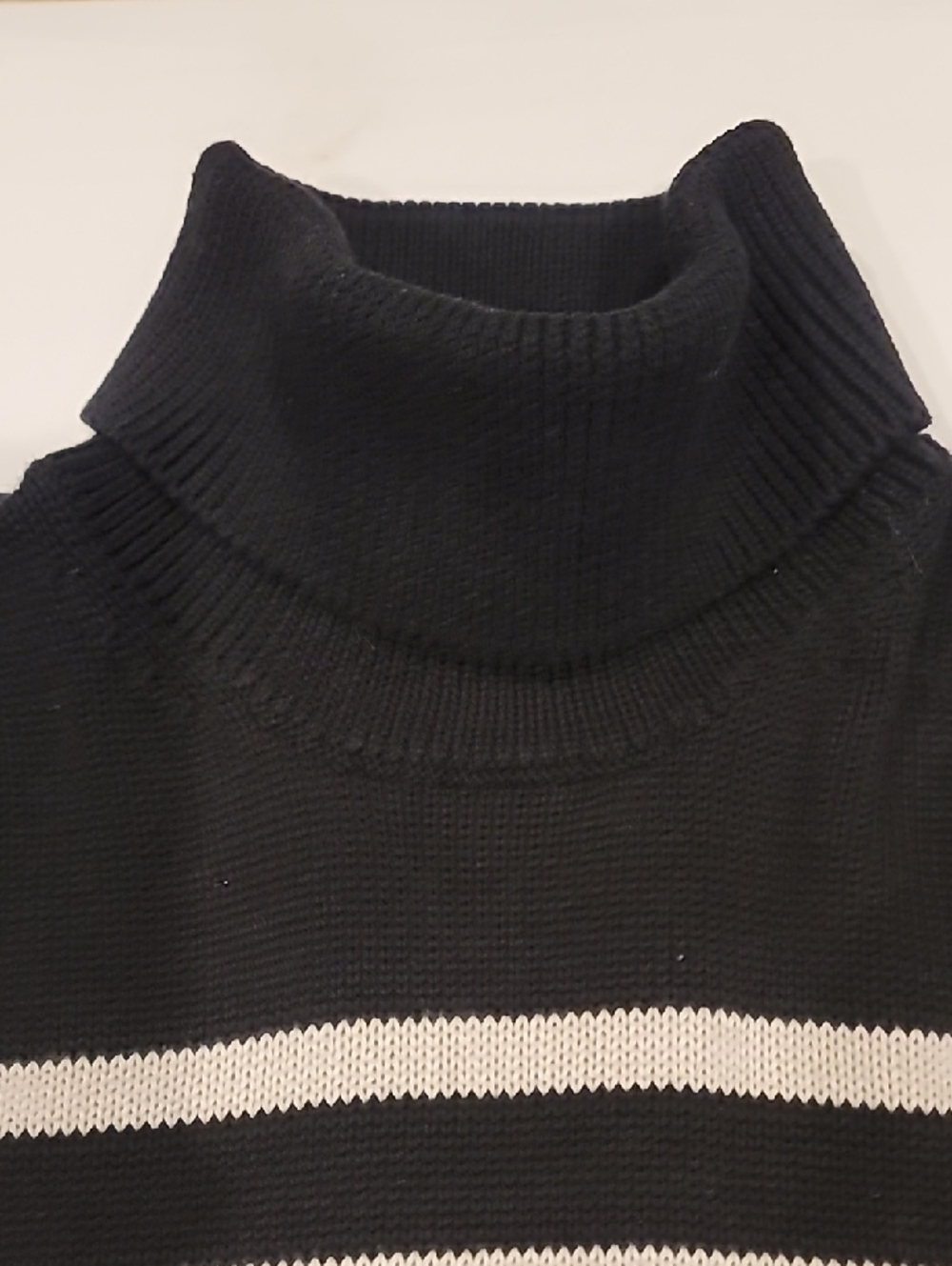 GAP Turtleneck Sweater Dress Black and White Striped Medium - Picture 6 of 11